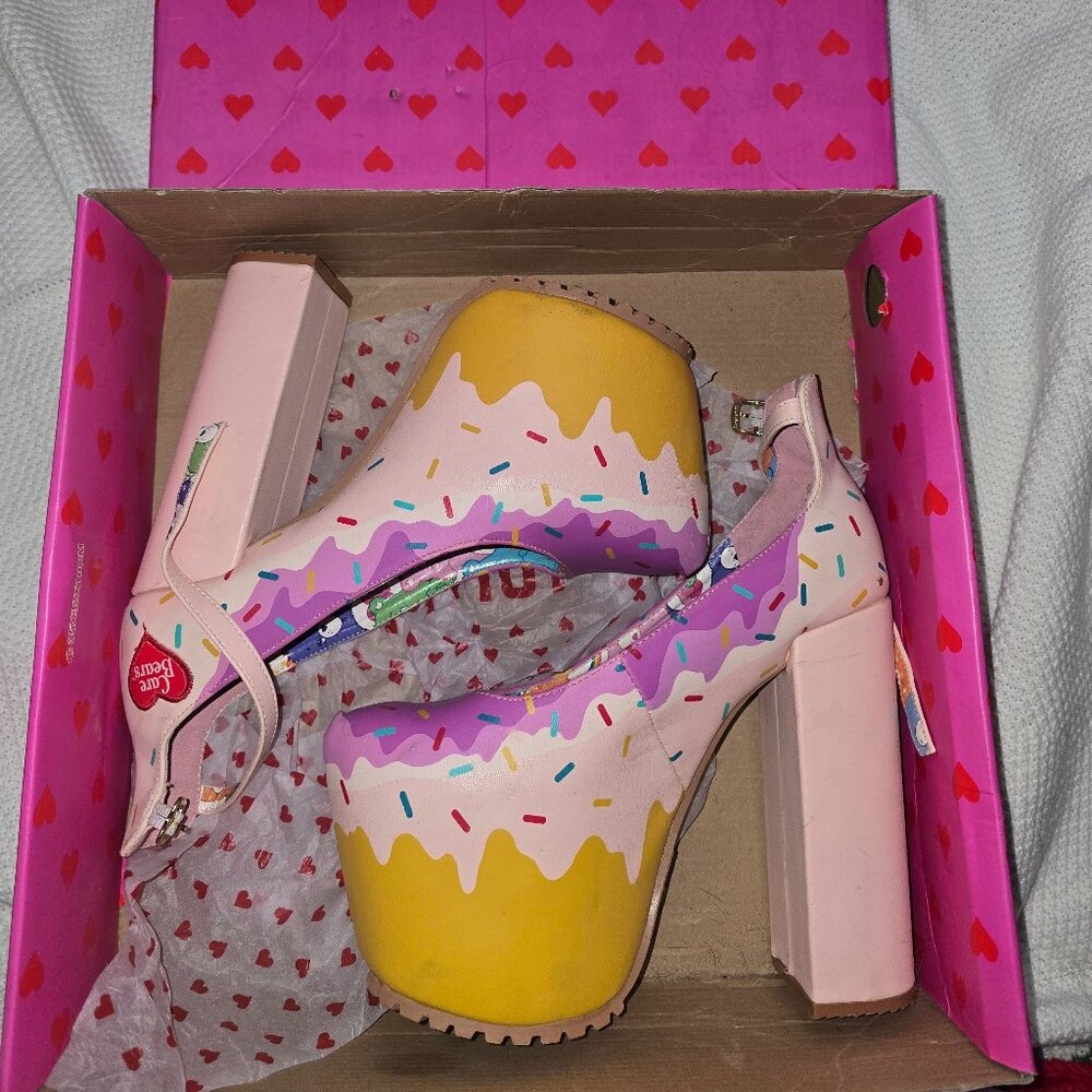 Iron Fist RARE Pink and Yellow Sprinkle Platform Heels